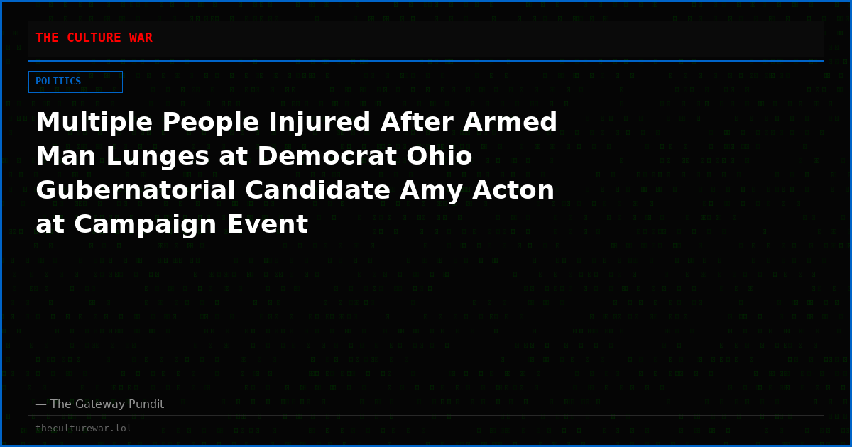 Multiple People Injured After Armed Man Lunges at Democrat Ohio Gubernatorial Candidate Amy Acton at Campaign Event