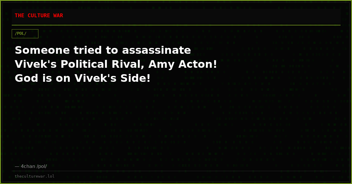 Someone tried to assassinate Vivek's Political Rival, Amy Acton! God is on Vivek's Side!