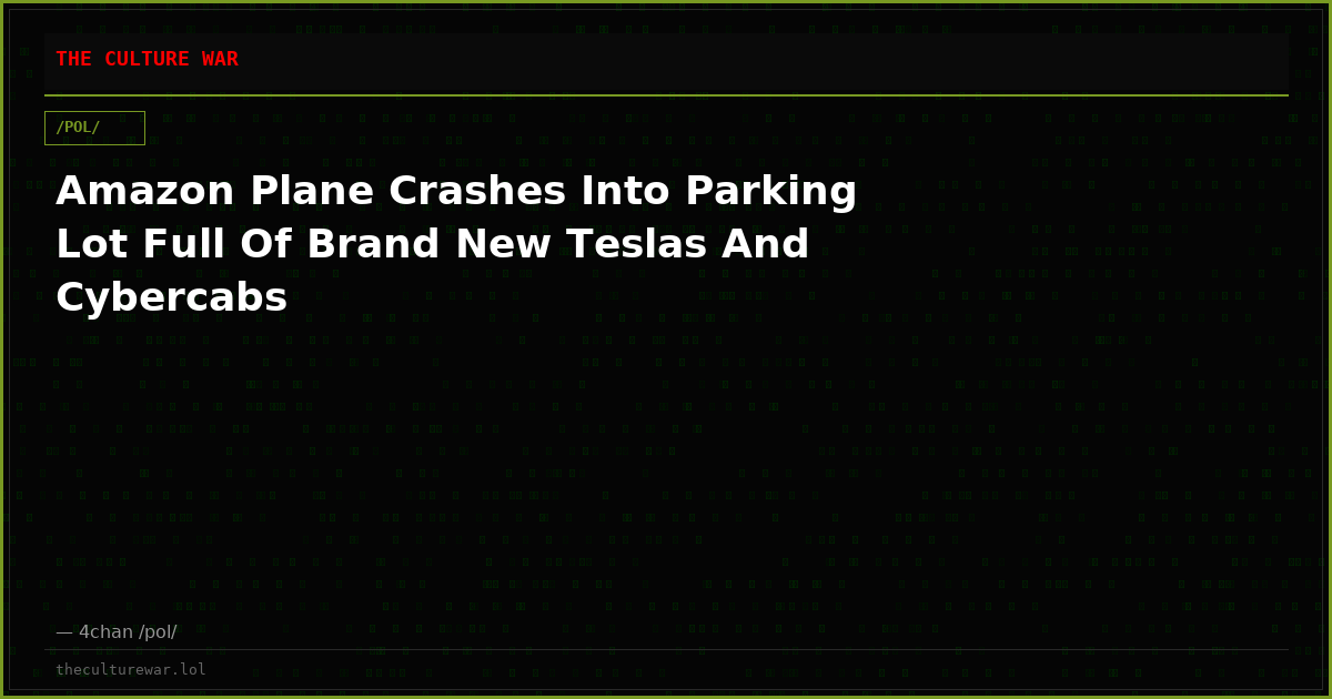 Amazon Plane Crashes Into Parking Lot Full Of Brand New Teslas And Cybercabs