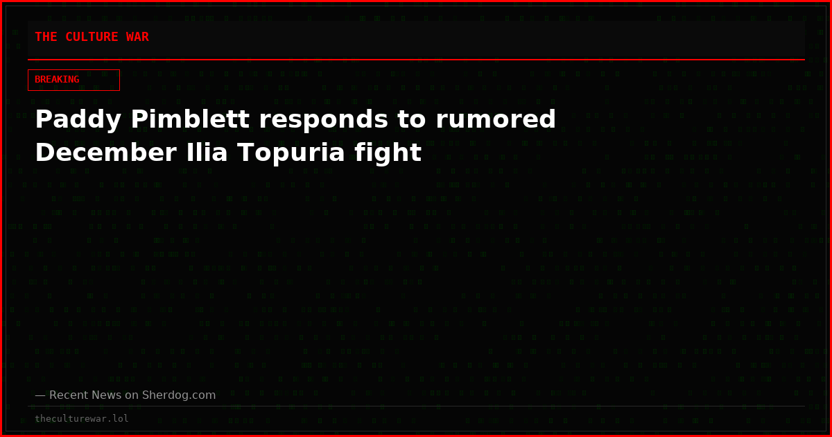 Paddy Pimblett responds to rumored December Ilia Topuria fight