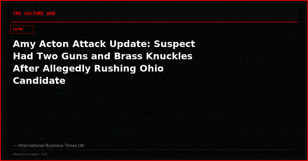 Amy Acton Attack Update: Suspect Had Two Guns and Brass Knuckles After Allegedly Rushing Ohio Candidate