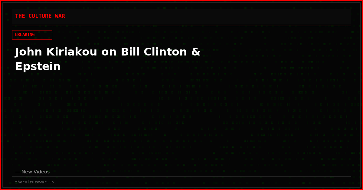 John Kiriakou on Bill Clinton & Epstein