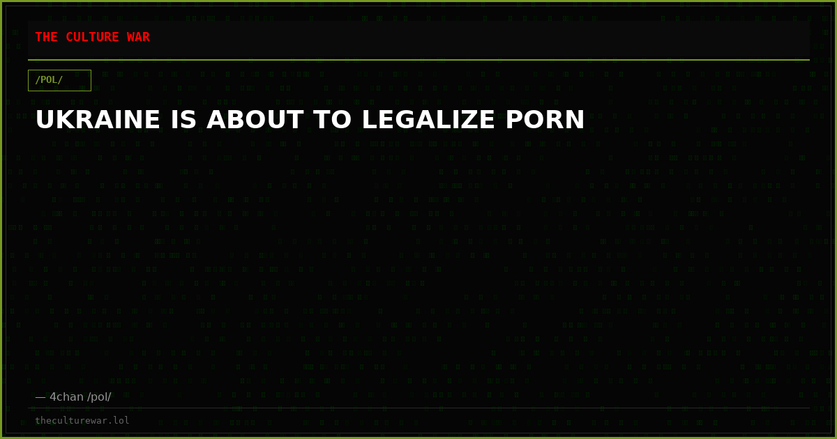 UKRAINE IS ABOUT TO LEGALIZE PORN