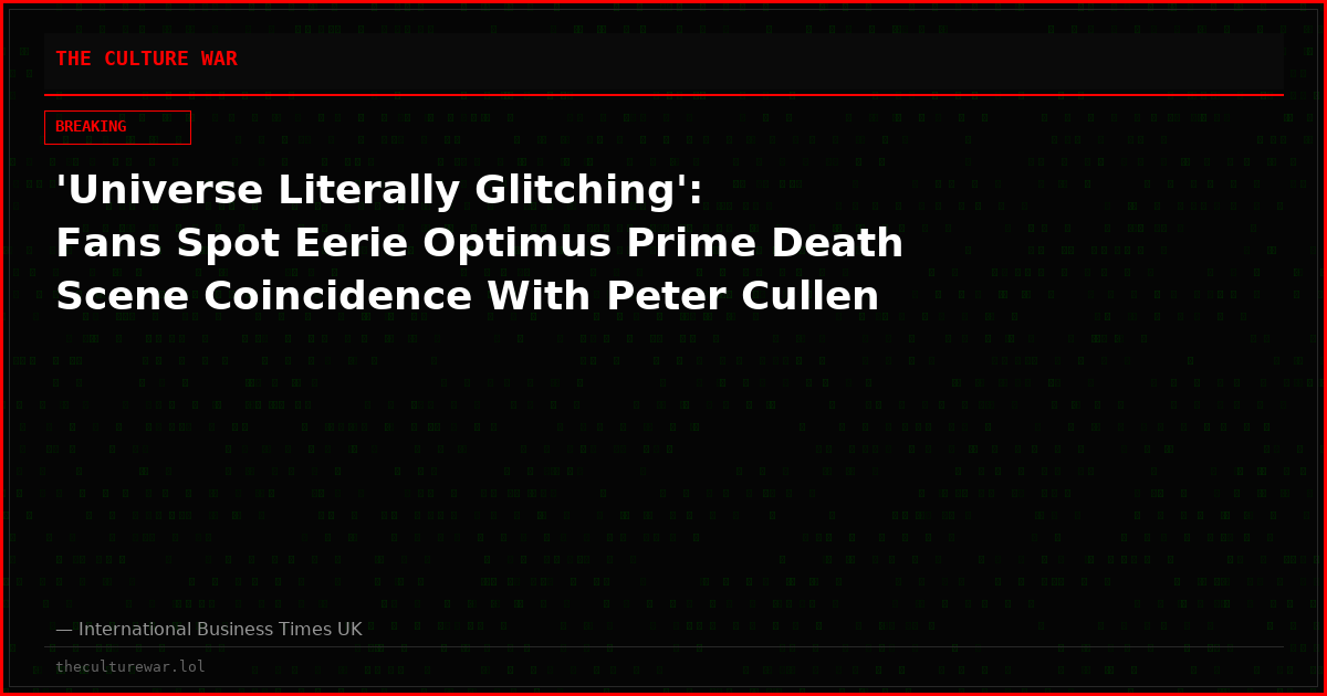 'Universe Literally Glitching': Fans Spot Eerie Optimus Prime Death Scene Coincidence With Peter Cullen