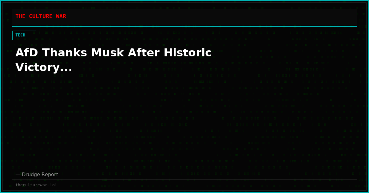 AfD Thanks Musk After Historic Victory...