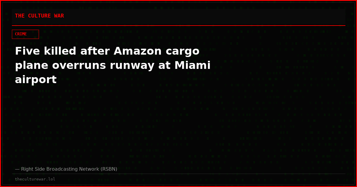 Five killed after Amazon cargo plane overruns runway at Miami airport
