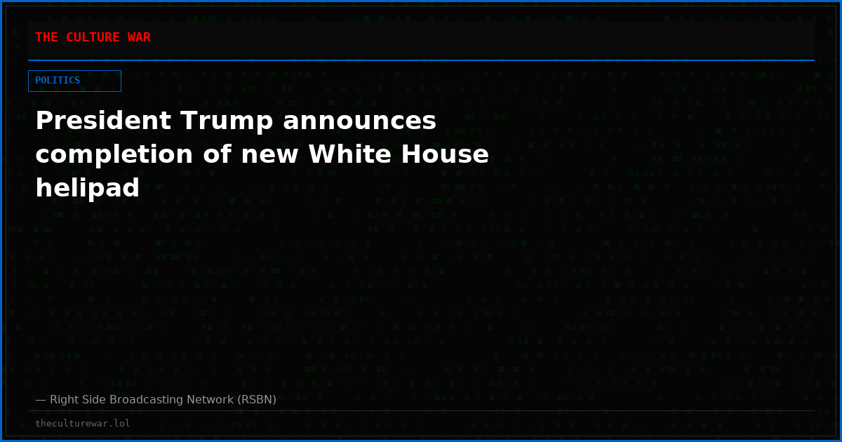 President Trump announces completion of new White House helipad