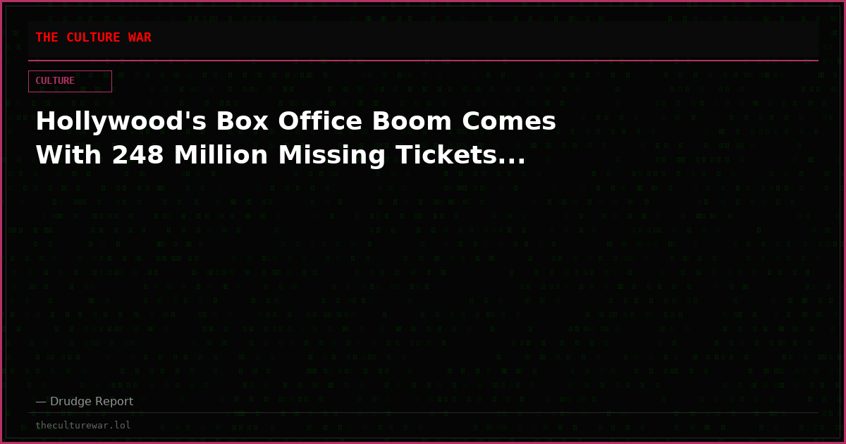 Hollywood's Box Office Boom Comes With 248 Million Missing Tickets...