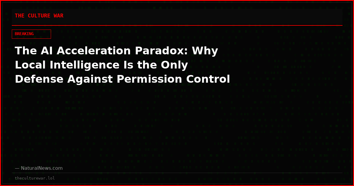 The AI Acceleration Paradox: Why Local Intelligence Is the Only Defense Against Permission Control