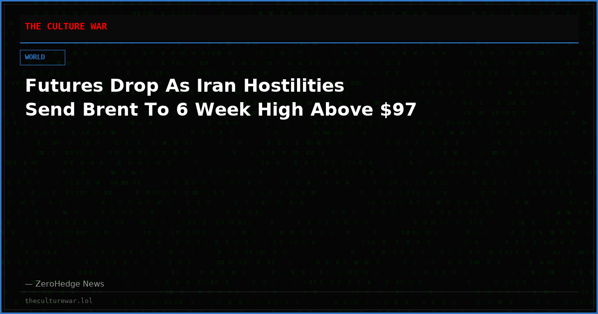 Futures Drop As Iran Hostilities Send Brent To 6 Week High Above $97
