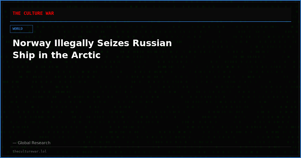 Norway Illegally Seizes Russian Ship in the Arctic