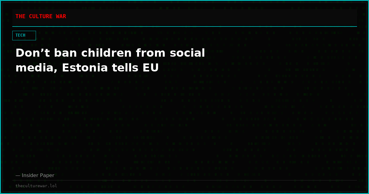 Don’t ban children from social media, Estonia tells EU