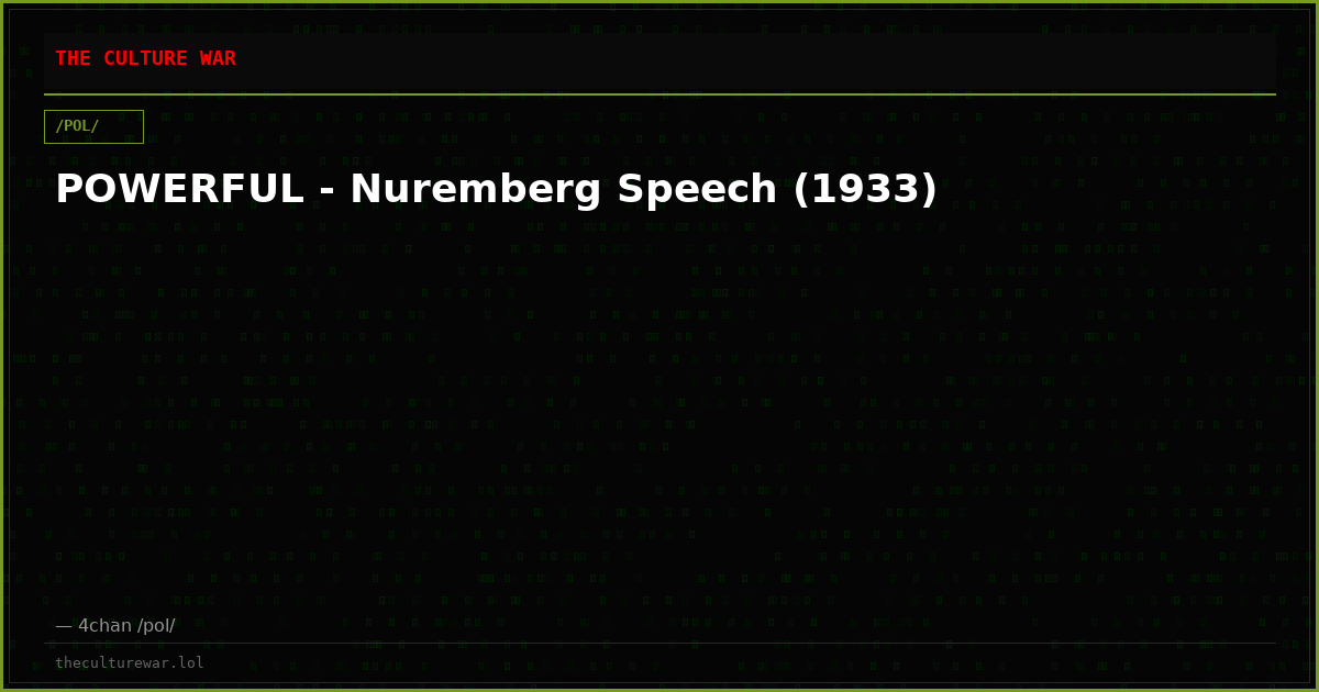 POWERFUL - Nuremberg Speech (1933)