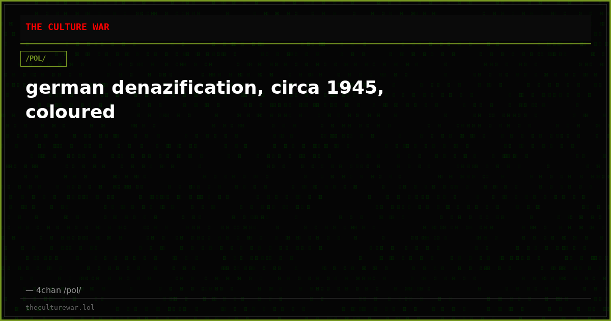 german denazification, circa 1945, coloured