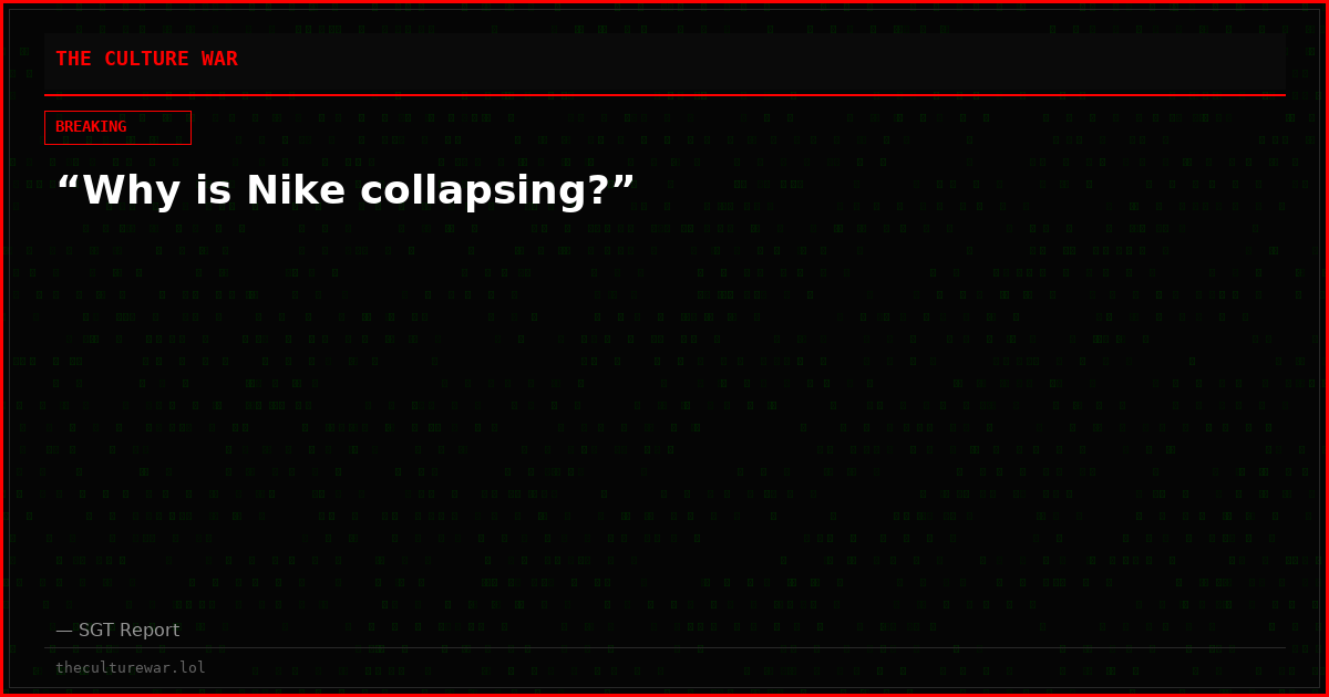 “Why is Nike collapsing?”