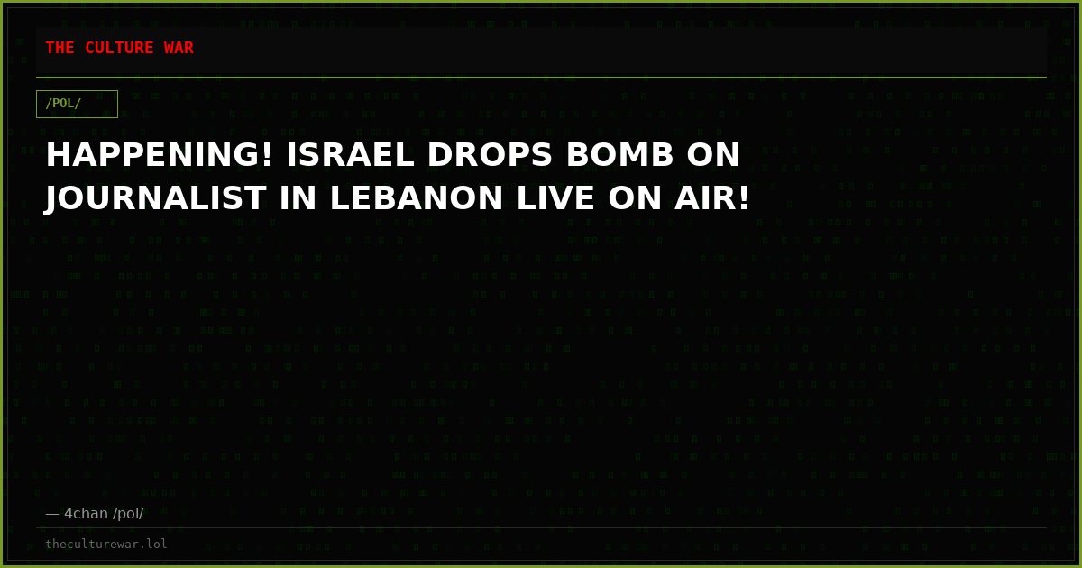 HAPPENING! ISRAEL DROPS BOMB ON JOURNALIST IN LEBANON LIVE ON AIR!