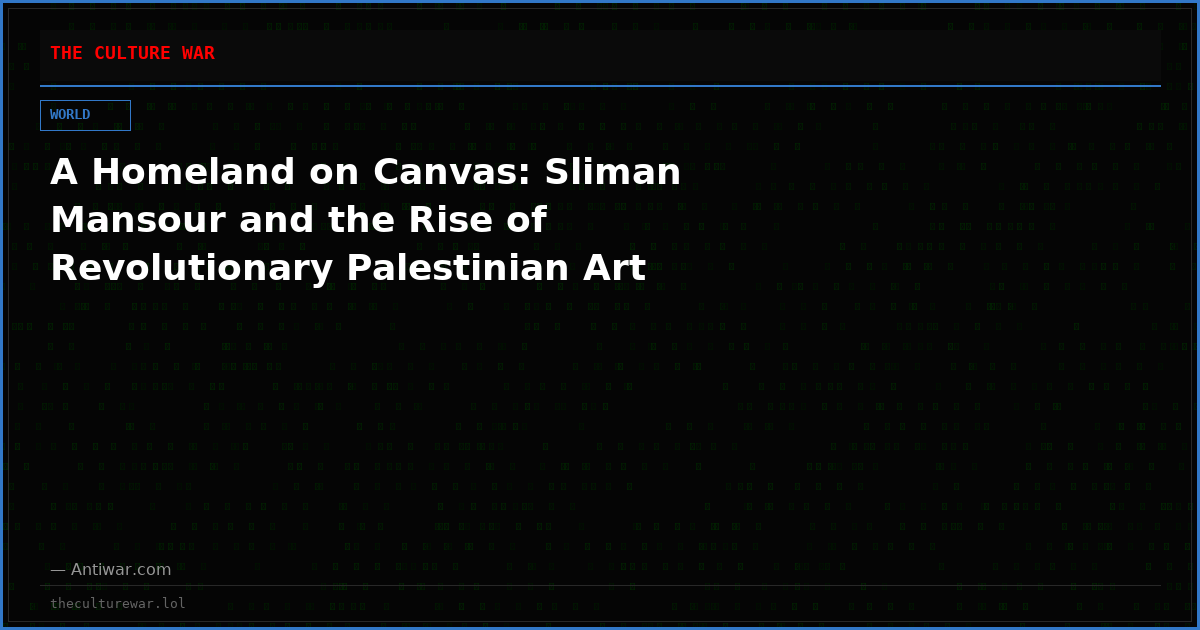 A Homeland on Canvas: Sliman Mansour and the Rise of Revolutionary Palestinian Art