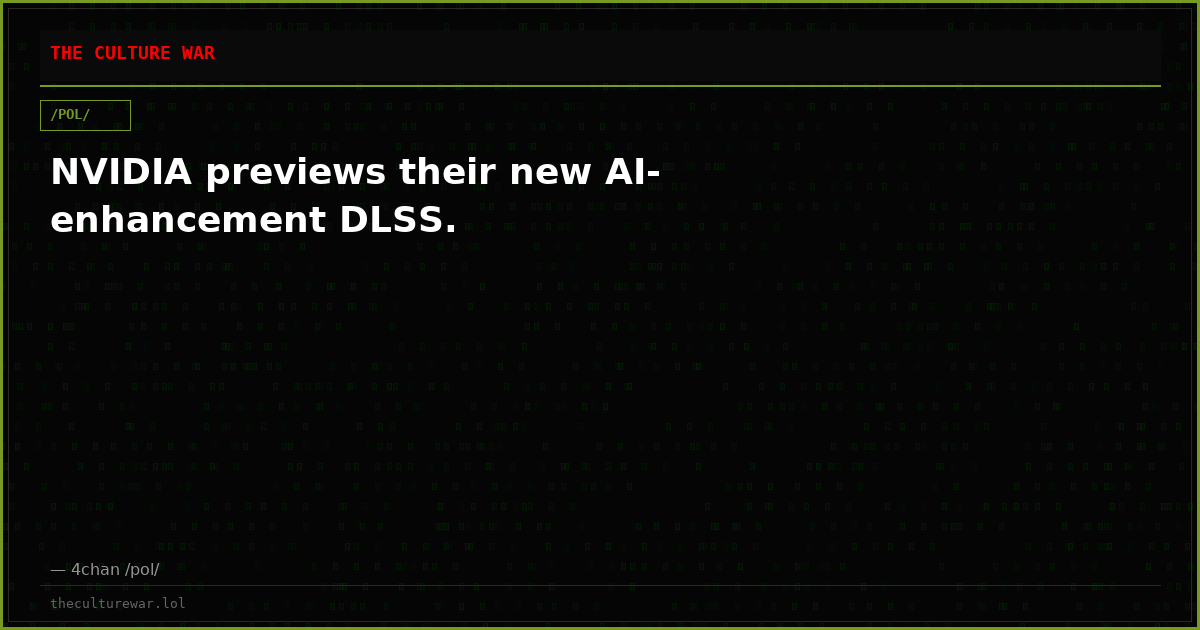 NVIDIA previews their new AI-enhancement DLSS.