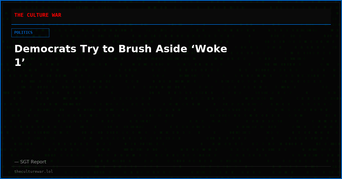 Democrats Try to Brush Aside ‘Woke 1’