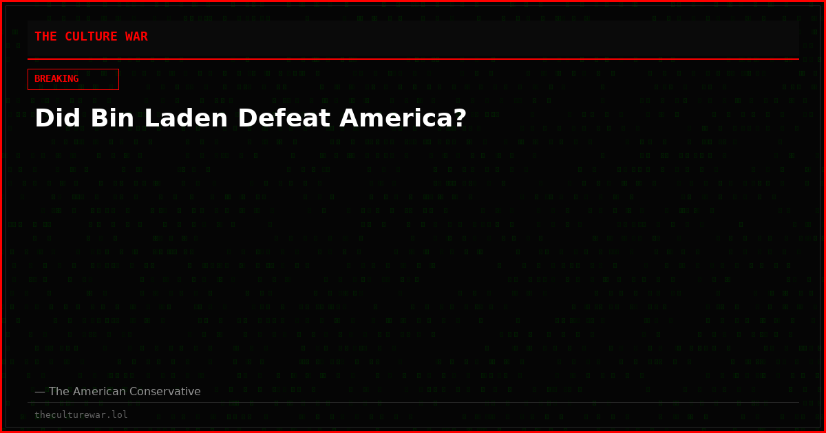 Did Bin Laden Defeat America?