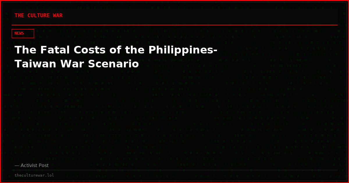 The Fatal Costs of the Philippines-Taiwan War Scenario