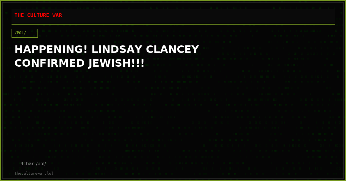 HAPPENING! LINDSAY CLANCEY CONFIRMED JEWISH!!!
