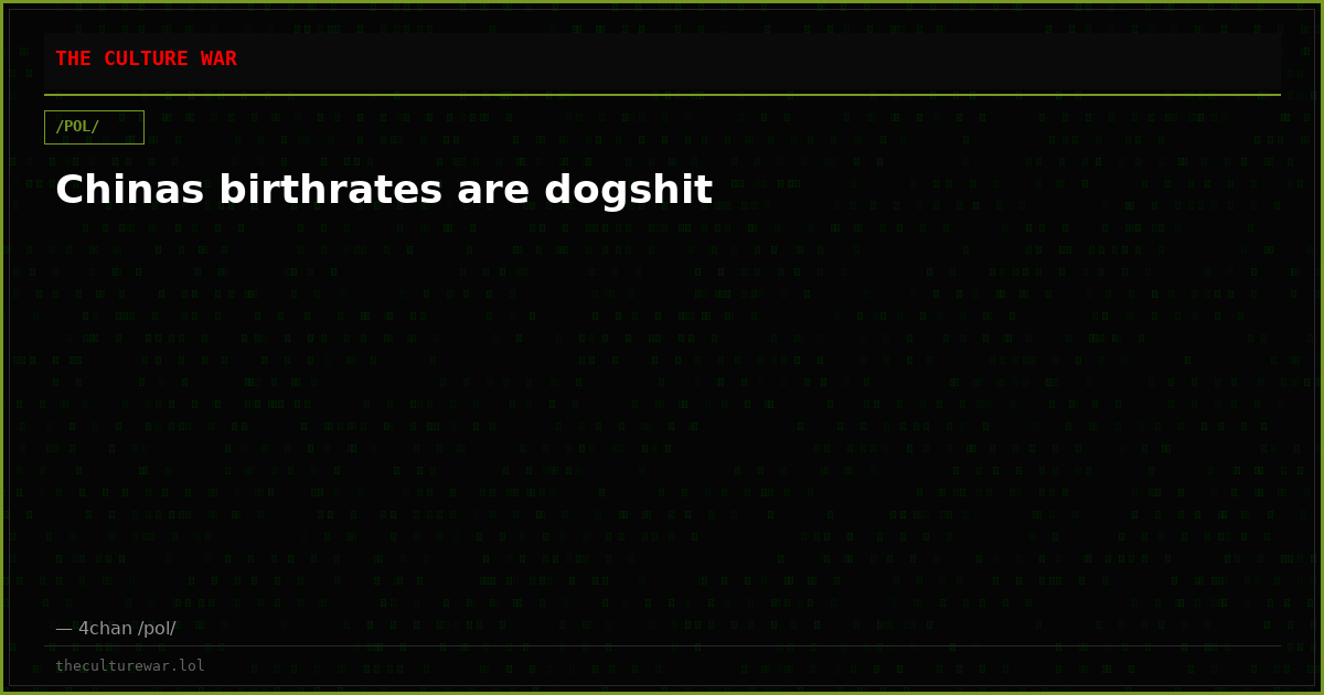 Chinas birthrates are dogshit