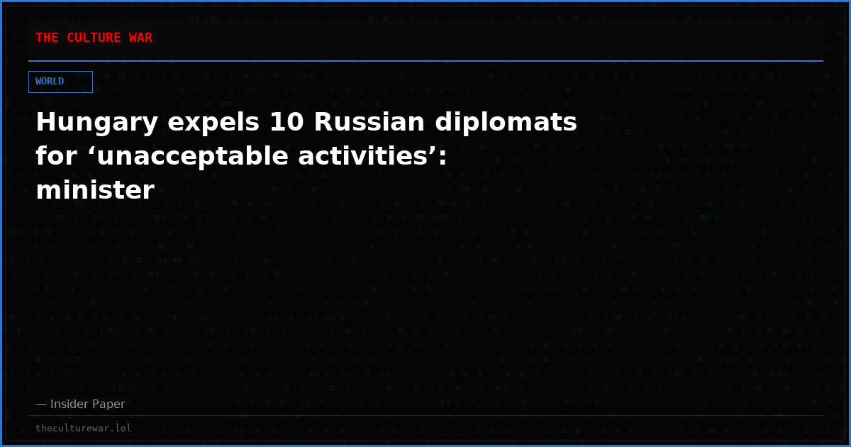 Hungary expels 10 Russian diplomats for ‘unacceptable activities’: minister