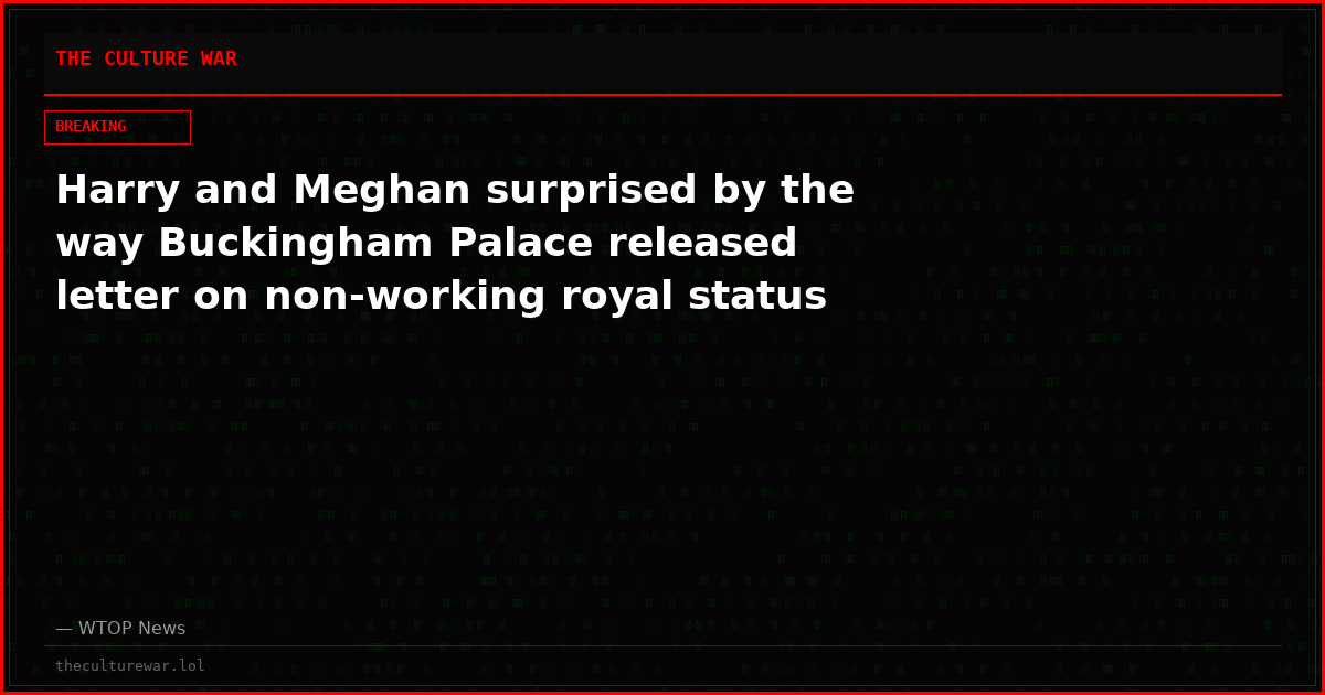 Harry and Meghan surprised by the way Buckingham Palace released letter on non-working royal status