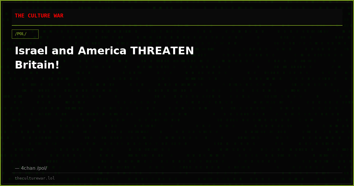 Israel and America THREATEN Britain!
