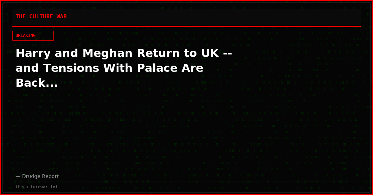 Harry and Meghan Return to UK -- and Tensions With Palace Are Back...