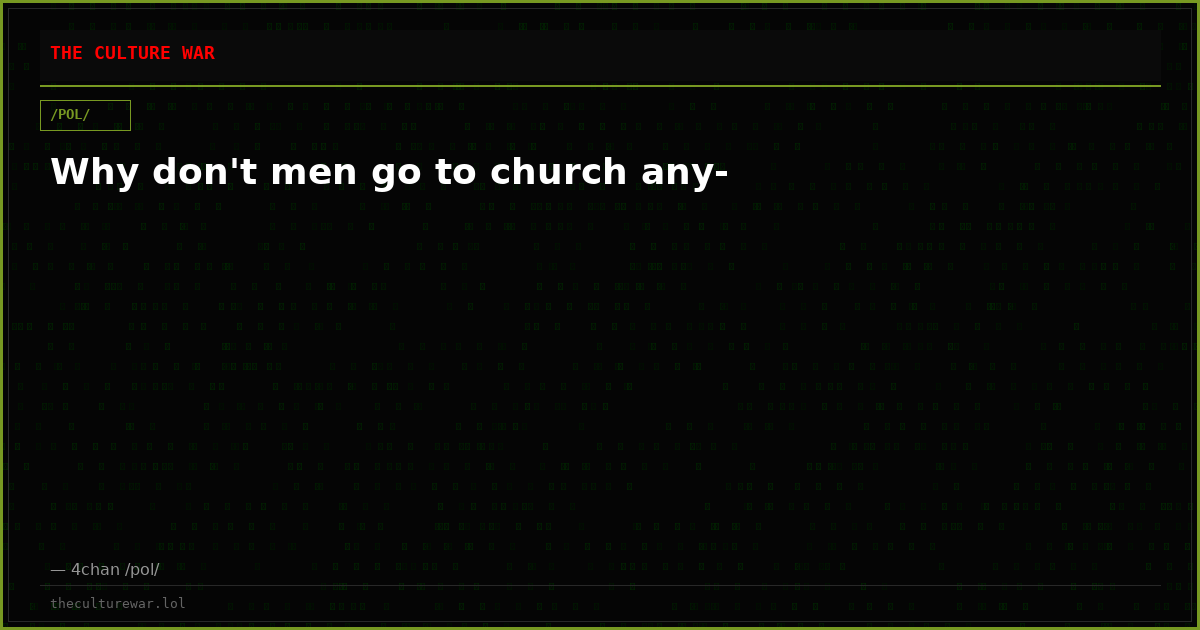 Why don't men go to church any-