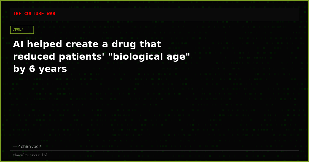 AI helped create a drug that reduced patients' "biological age" by 6 years