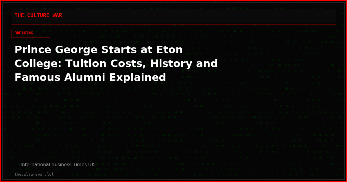 Prince George Starts at Eton College: Tuition Costs, History and Famous Alumni Explained