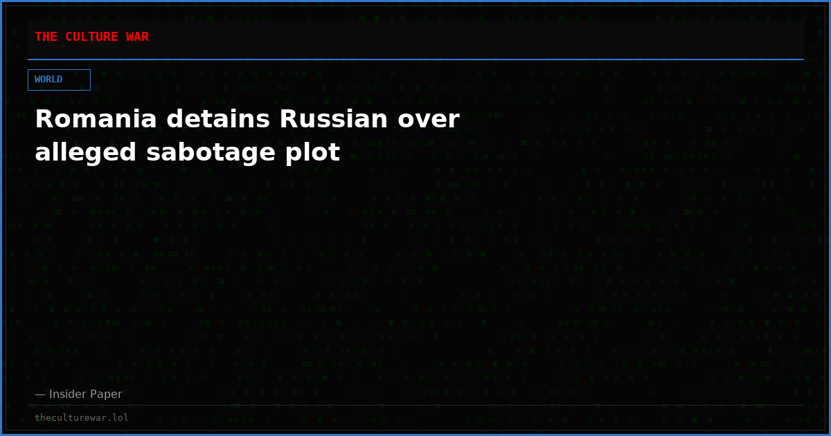 Romania detains Russian over alleged sabotage plot