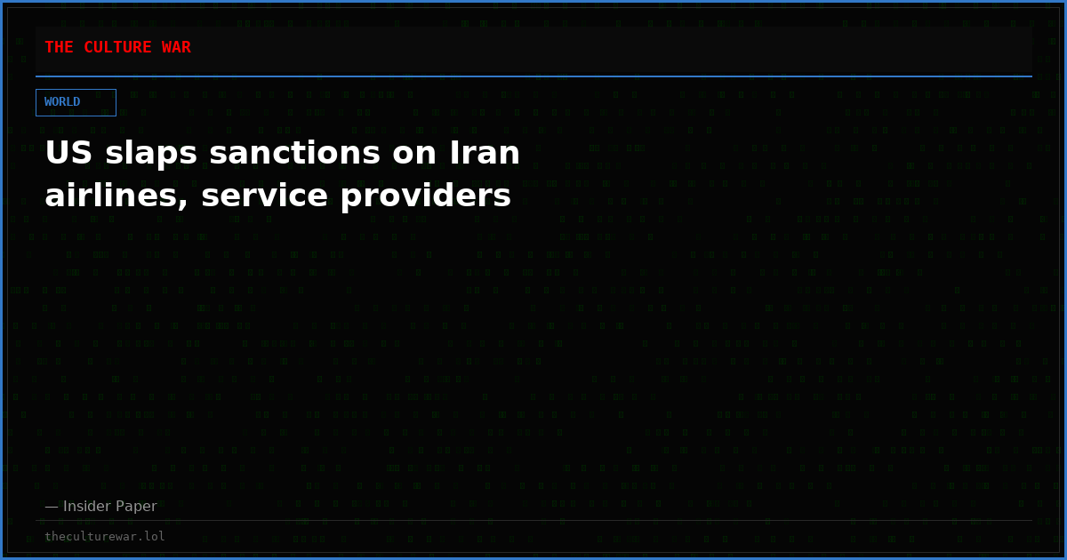 US slaps sanctions on Iran airlines, service providers