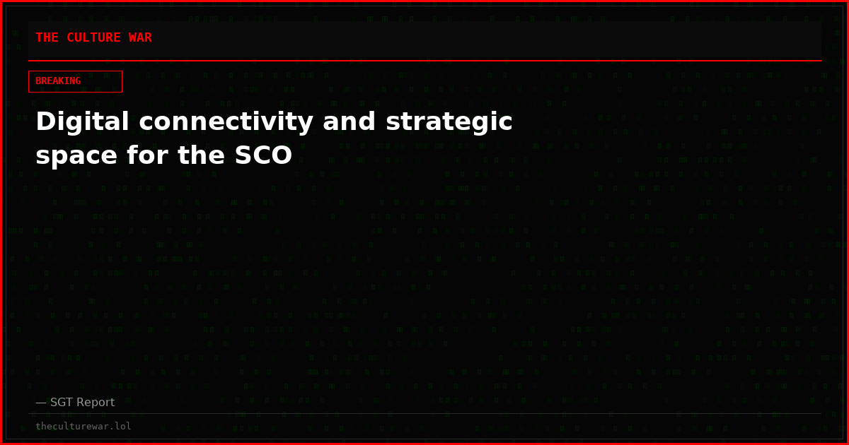 Digital connectivity and strategic space for the SCO