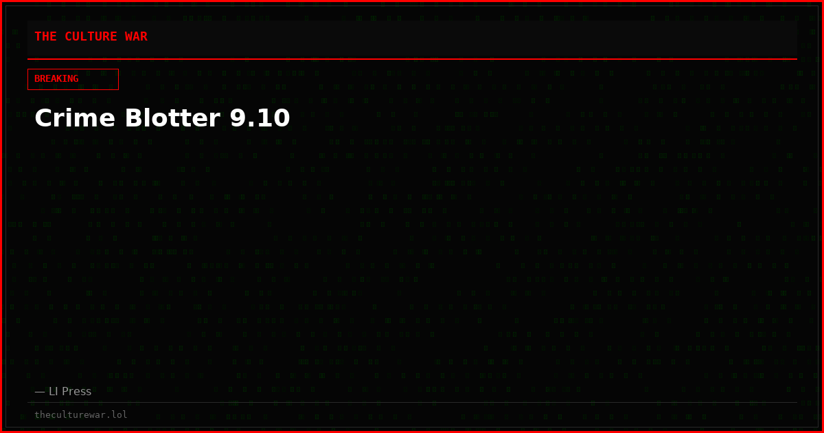 Crime Blotter 9.10