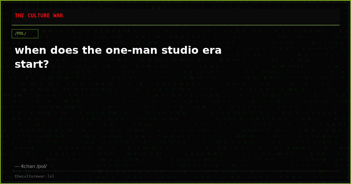when does the one-man studio era start?