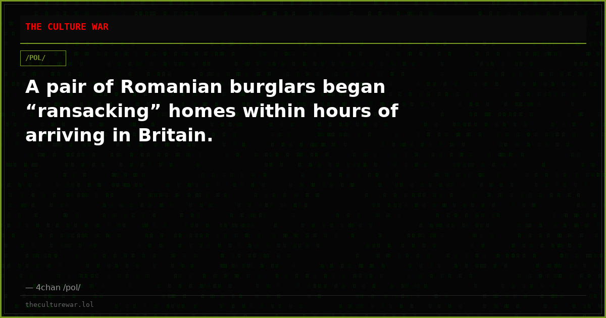A pair of Romanian burglars began “ransacking” homes within hours of arriving in Britain.