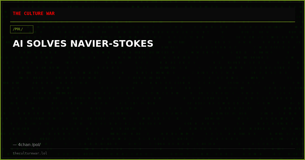 AI SOLVES NAVIER-STOKES