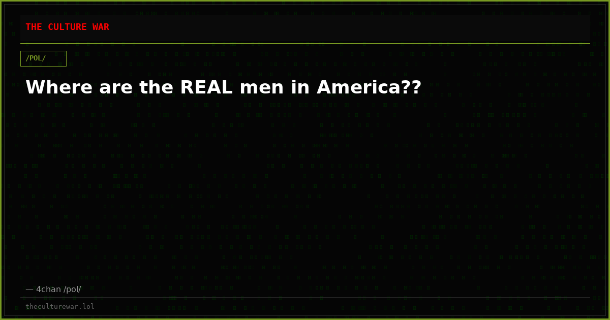 Where are the REAL men in America??