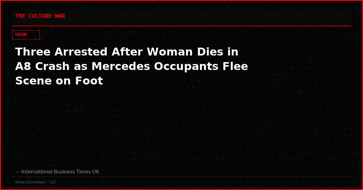 Three Arrested After Woman Dies in A8 Crash as Mercedes Occupants Flee Scene on Foot