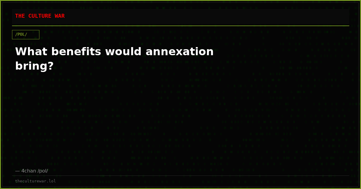 What benefits would annexation bring?