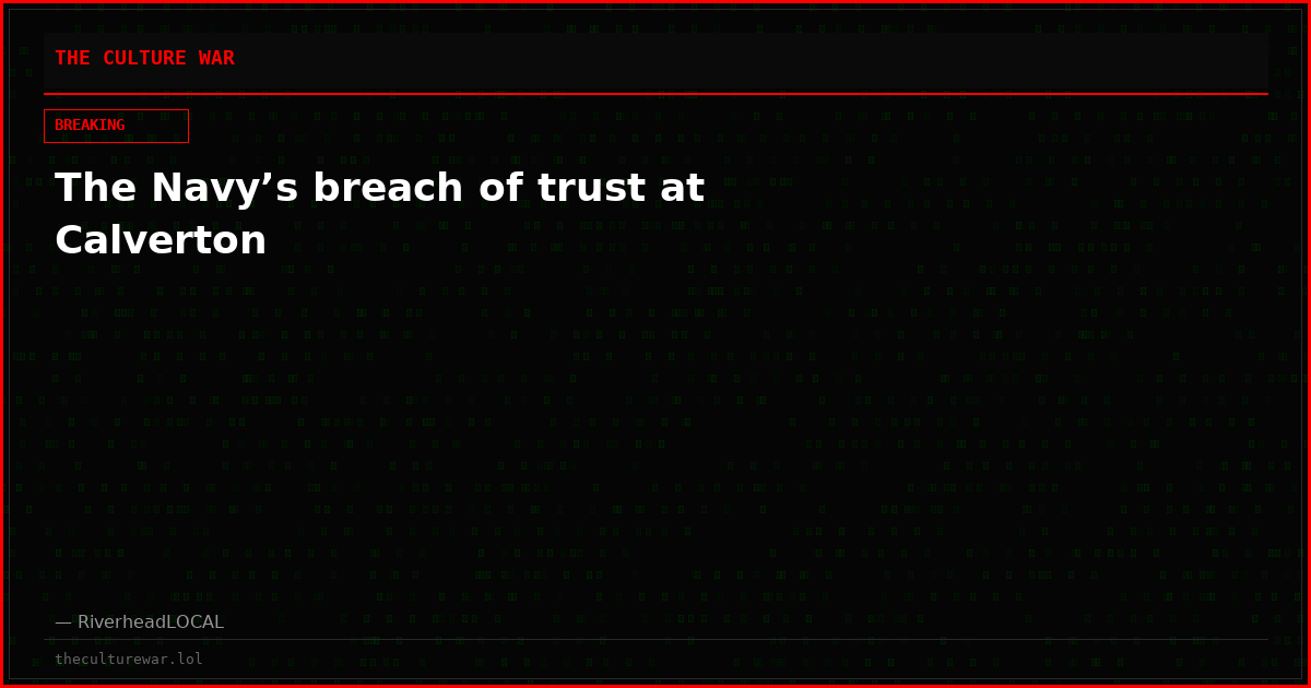 The Navy’s breach of trust at Calverton
