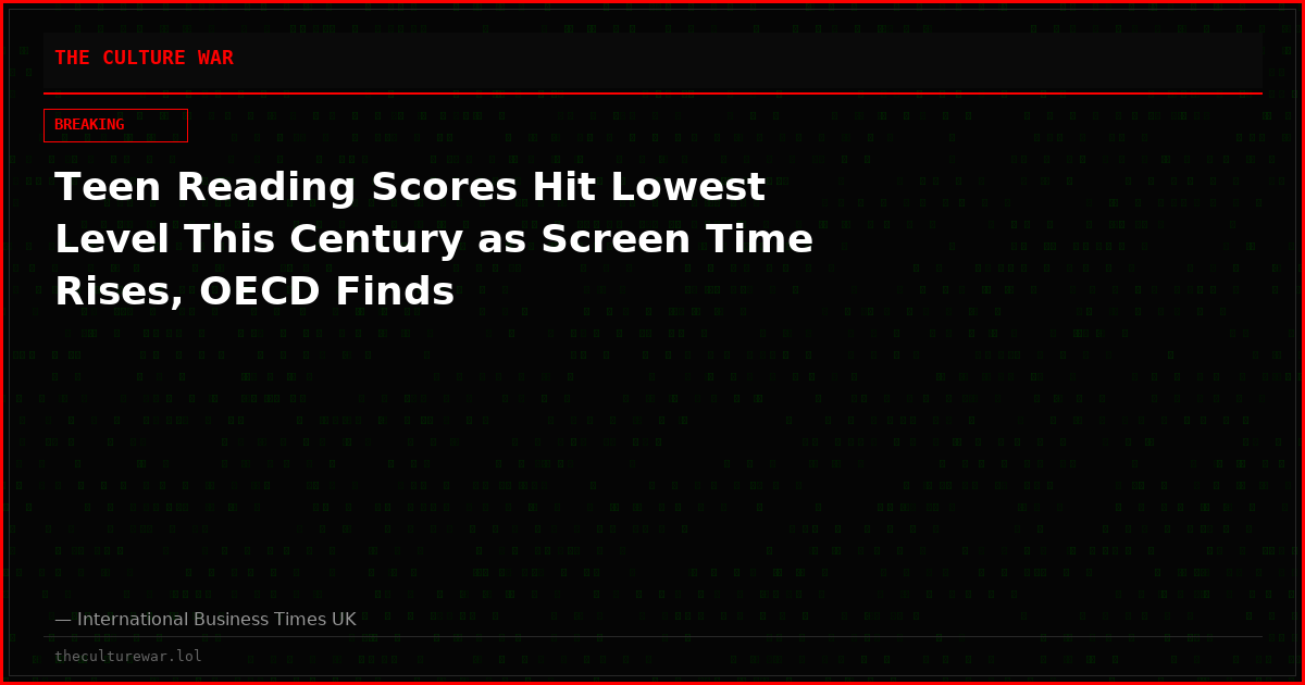 Teen Reading Scores Hit Lowest Level This Century as Screen Time Rises, OECD Finds