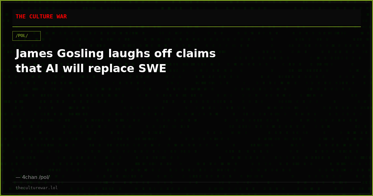 James Gosling laughs off claims that AI will replace SWE