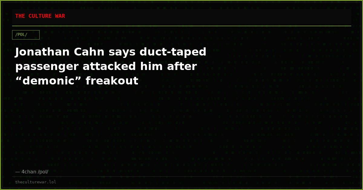 Jonathan Cahn says duct-taped passenger attacked him after “demonic” freakout