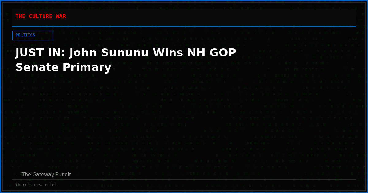 JUST IN: John Sununu Wins NH GOP Senate Primary