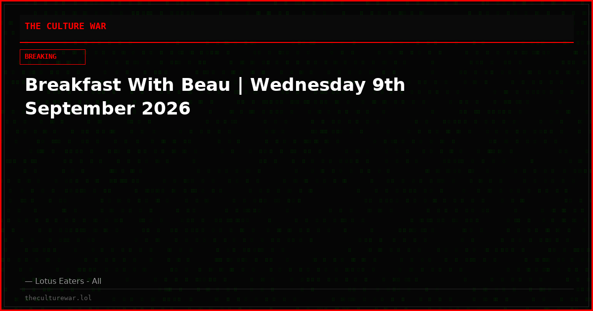 Breakfast With Beau | Wednesday 9th September 2026
